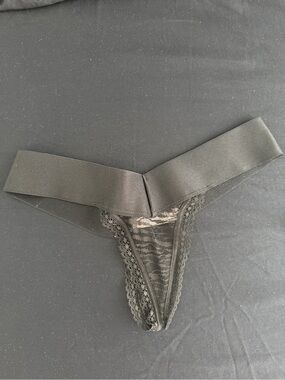 Black Lace Mesh Thong